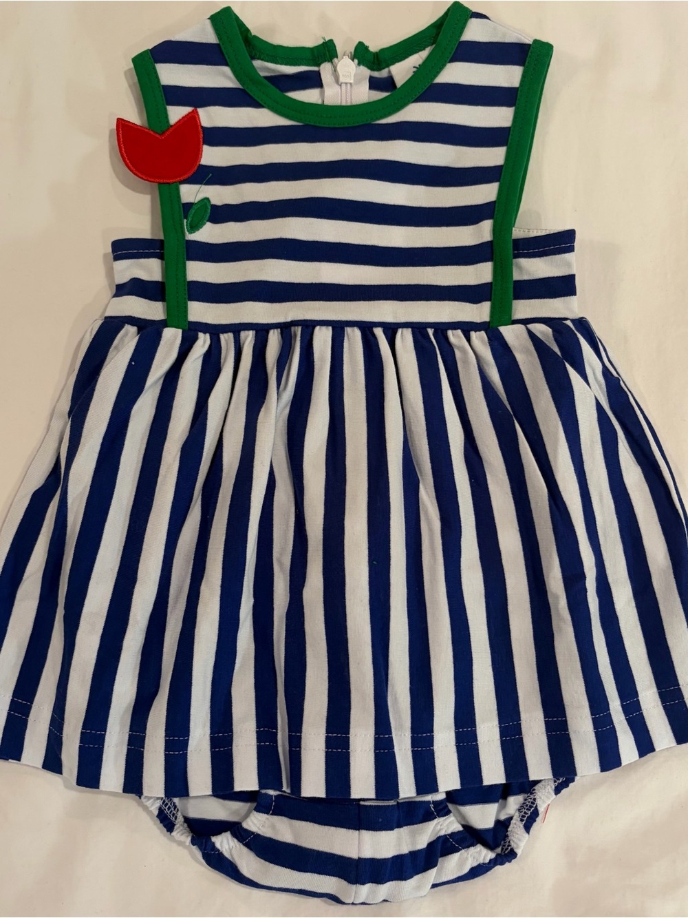 Florence Eismann Girls 9 month striped knit Tulip Skirted Romper NWT